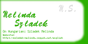 melinda szladek business card